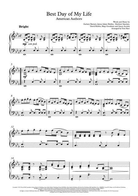 Best Day Of My Life (arr. Tom Hart)