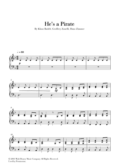He's A Pirate (arr. Cadenza Editions)
