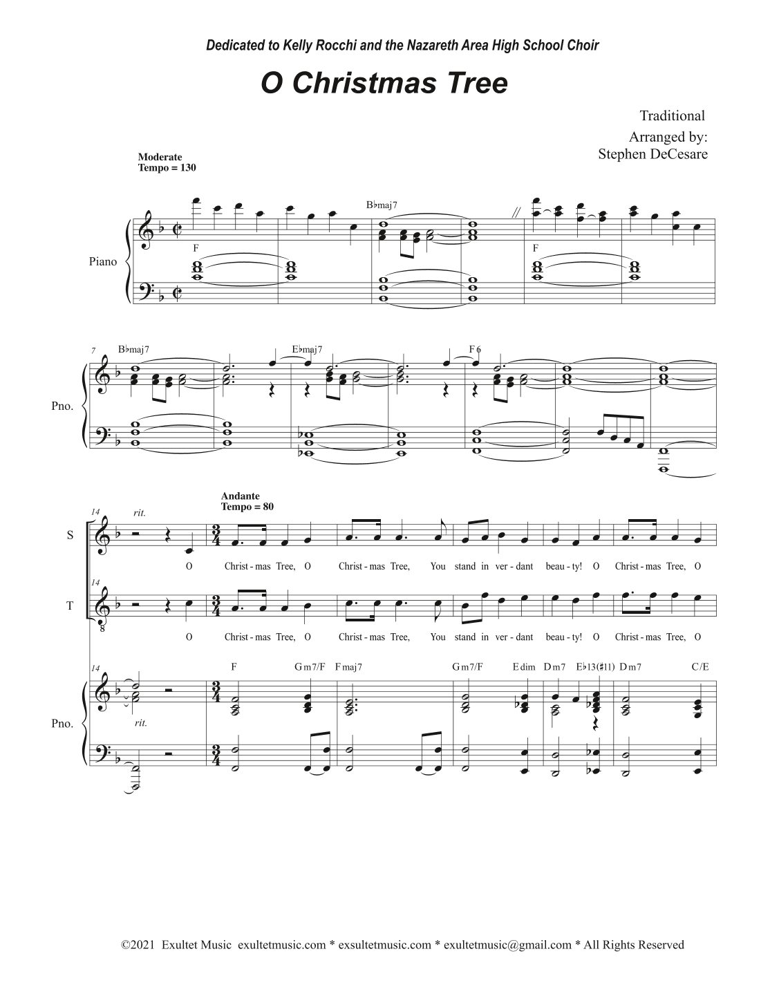 O Christmas Tree (Duet for Soprano and Tenor solo) (arr. Stephen DeCesare)