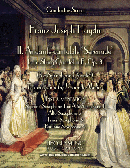 Haydn - "Serenade" (for Saxophone Quartet SATB or AATB) (arr. Kenneth Abeling)