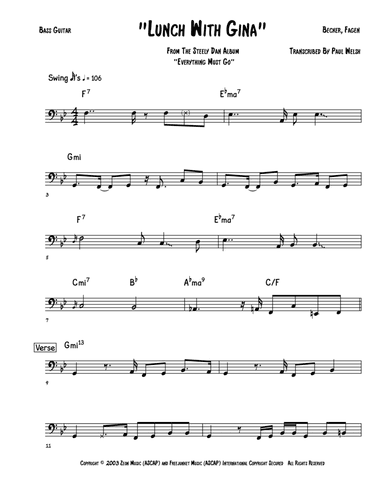 Lunch With Gina (arr. Accubass)