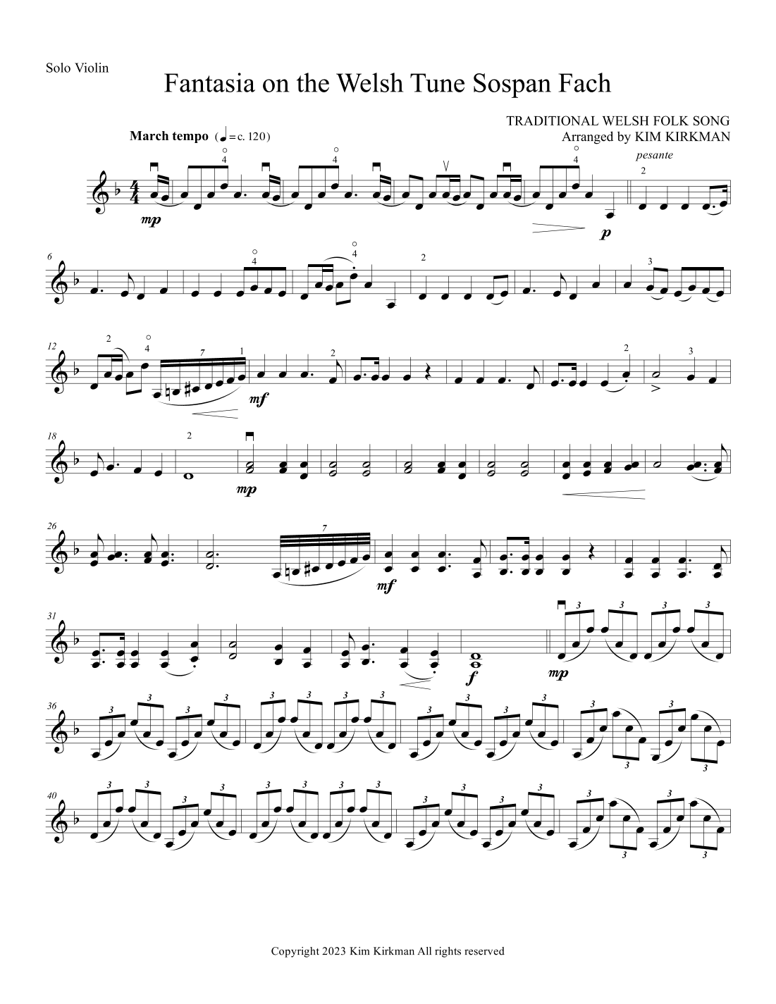 Fantasia on the Welsh Tune Sospan Fach (arr. Kim Kirkman)