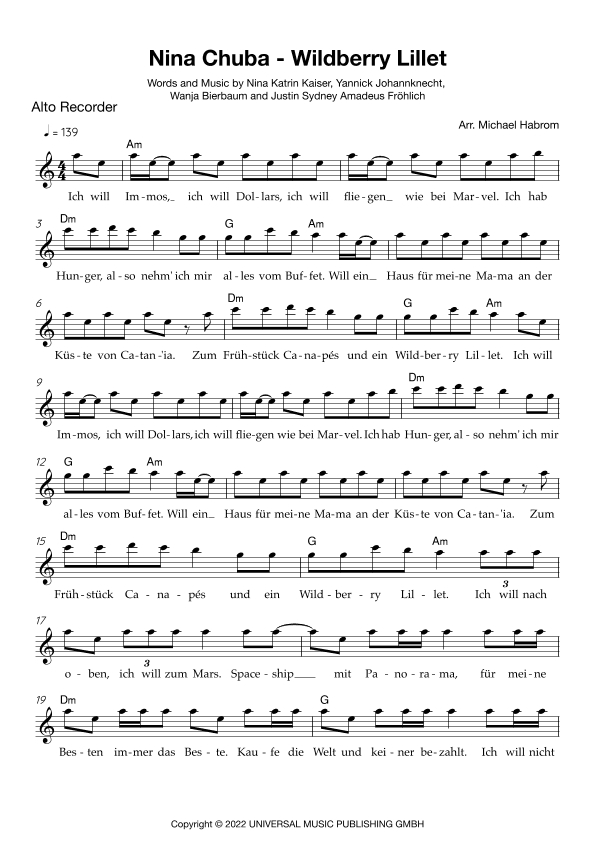 Wildberry Lillet (arr. Michael Habrom)
