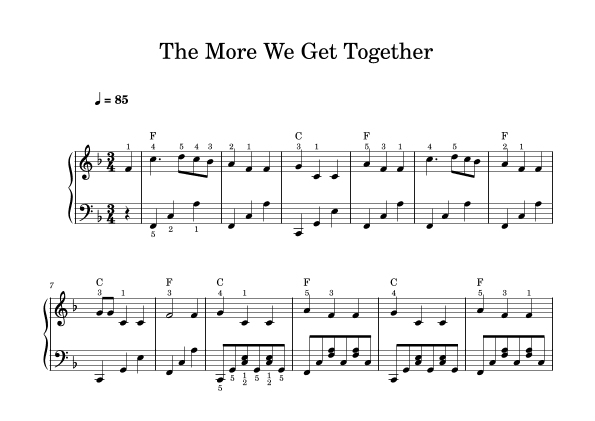 The More We Get Together (folk song) - piano (arr. Piano eTutor app)