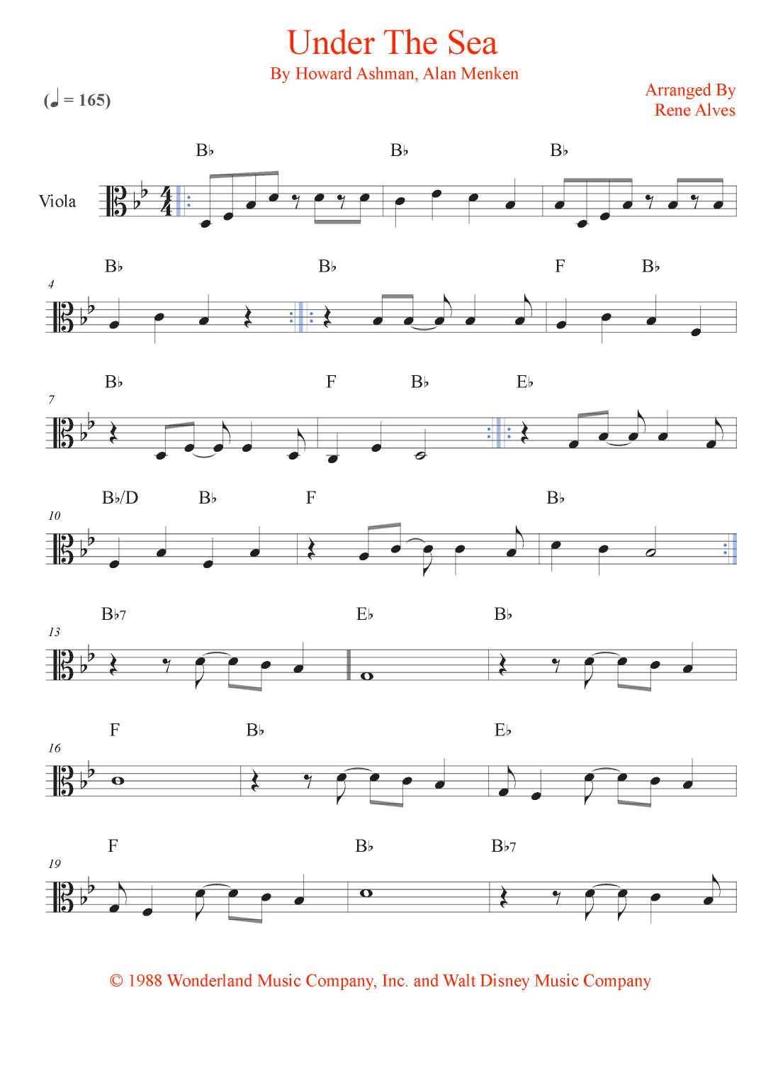 Under The Sea (arr. Rene Alves)