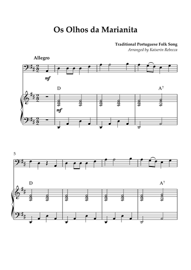 Os Olhos da Marianita (arr. Kaiserin Rebecca)