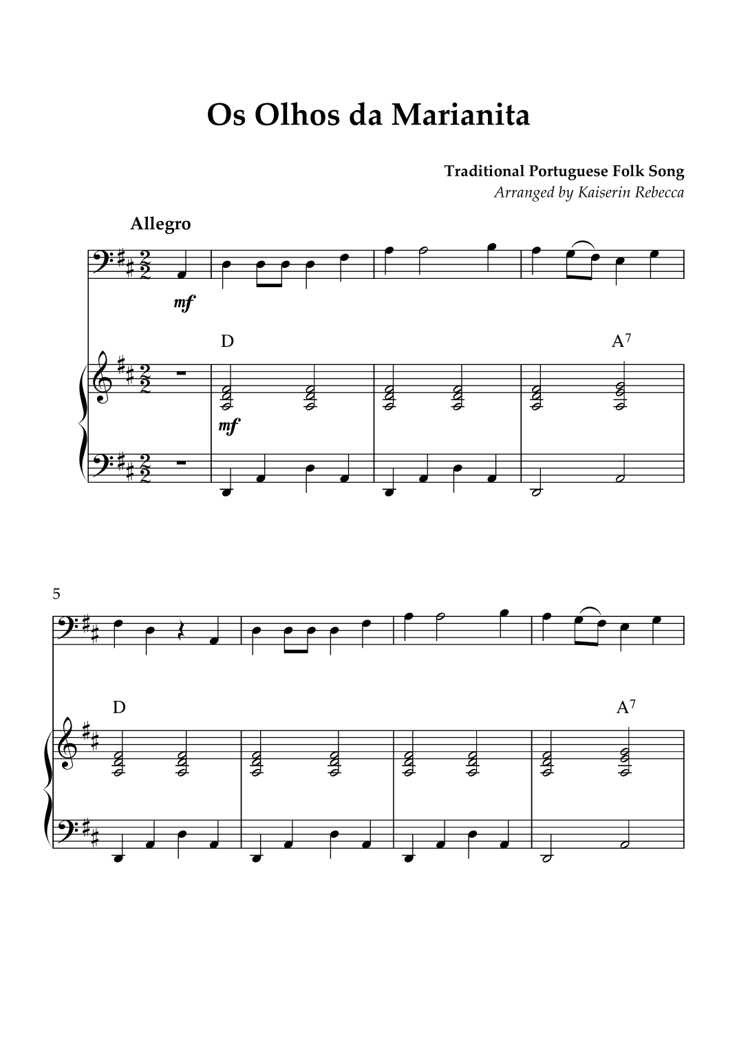 Os Olhos da Marianita (arr. Kaiserin Rebecca)