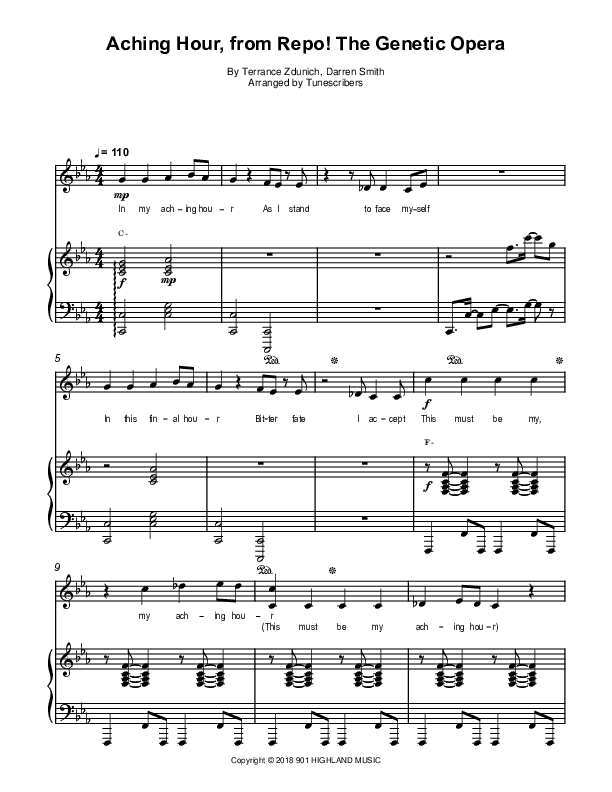 Aching Hour, from Repo! The Genetic Opera (arr. Tunescribers)