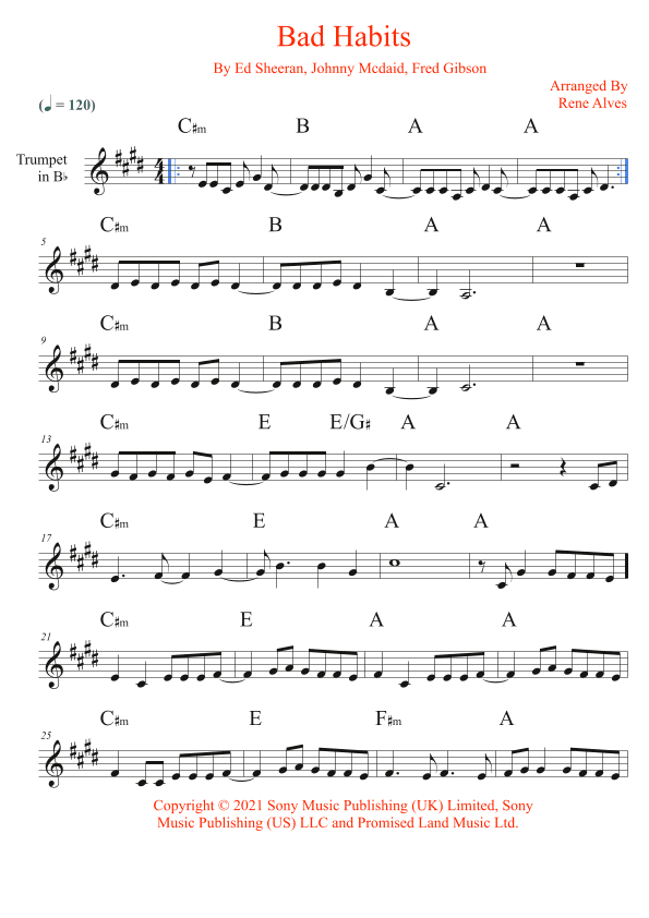 Bad Habits (arr. Rene Alves)
