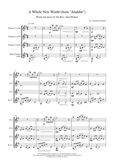 A Whole New World (arr. J Swinhoe-Standen)