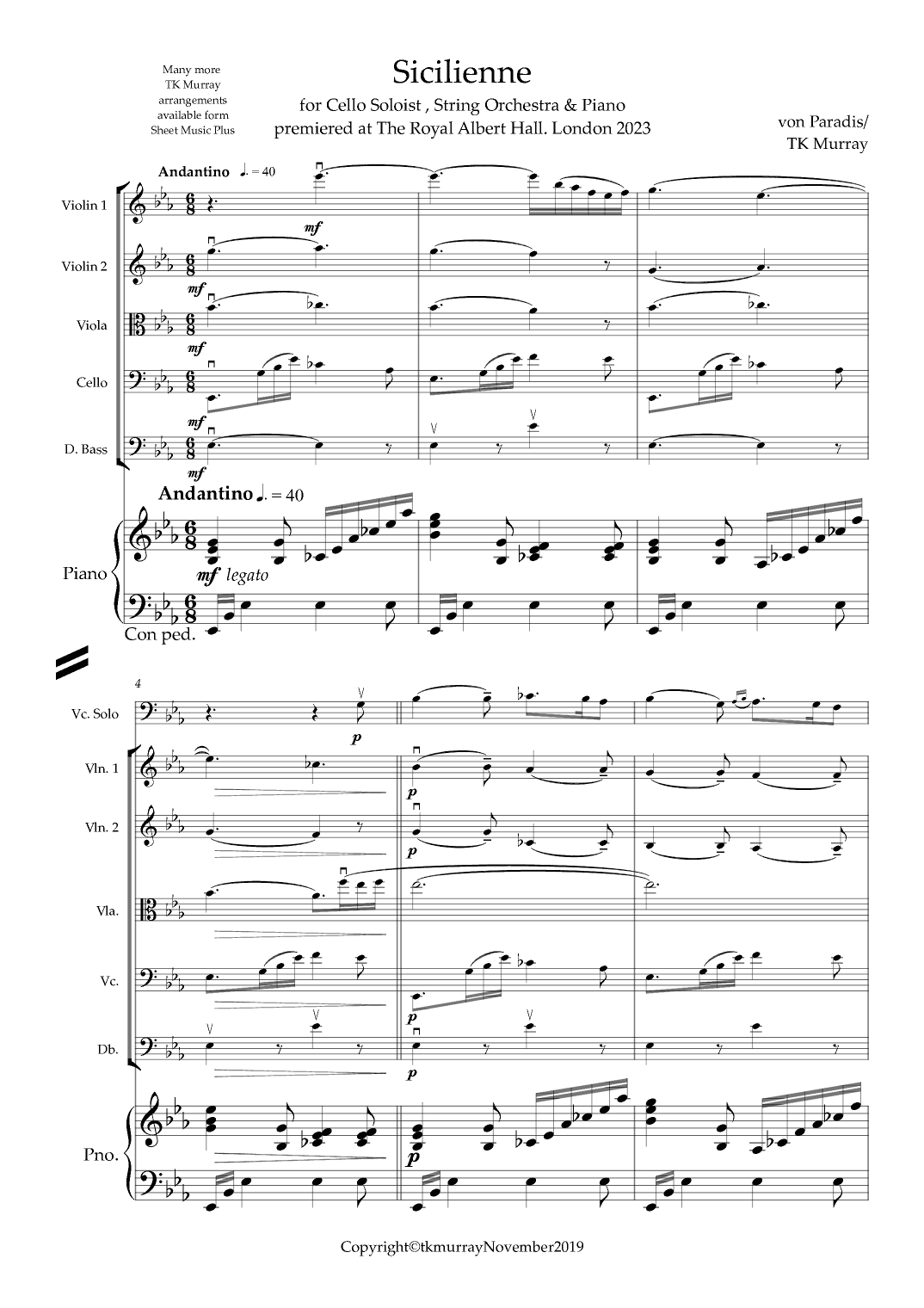 Sicilienne (arr. TK Murray)
