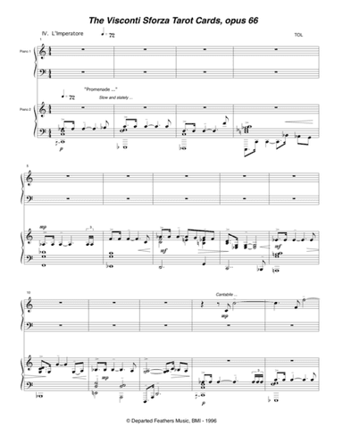 Visconti Sforza Tarot Cards, opus 66 ... Twenty Two Salon Pieces For Two Pianos (1996) 05 L'Imperato