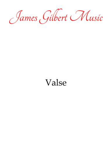 Valse (arr. James Gilbert Music)