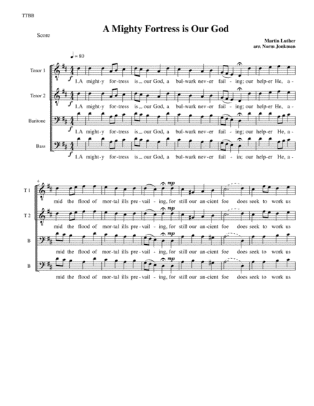 A Mighty Fortress is our God (arr. Norm Jonkman)