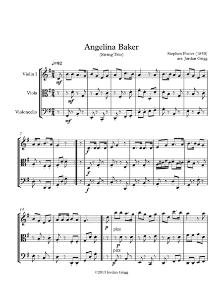 Angelina Baker (String Trio) (arr. Jordan Grigg)