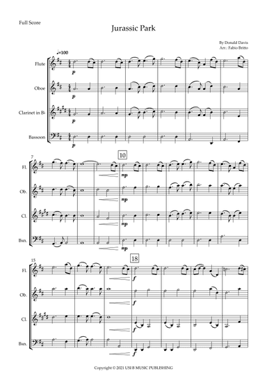 Jurassic Park Iii (arr. Fabio Britto)