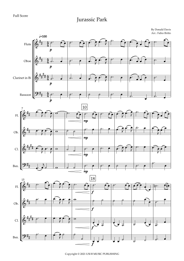 Jurassic Park Iii (arr. Fabio Britto)