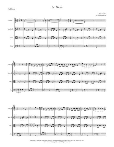 I'm Yours (arr. Fernando Britto)