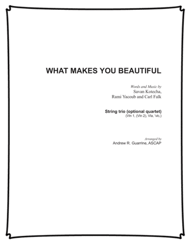 What Makes You Beautiful (arr. Arranged by Andrew R. Guarrine)