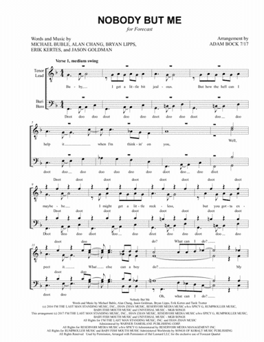 Nobody But Me (arr. Adam Bock)