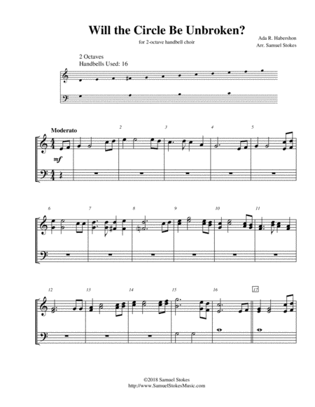 Will the Circle Be Unbroken? - for 2-octave handbell choir (arr. Samuel Stokes)