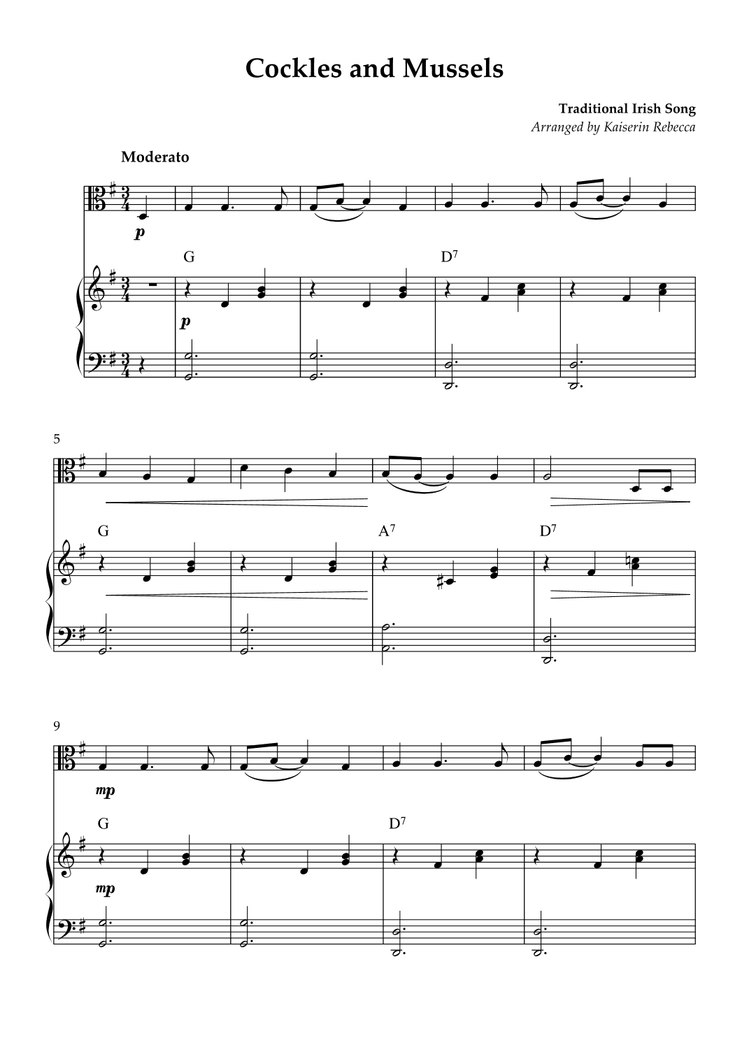 Cockles and Mussels (arr. Kaiserin Rebecca)