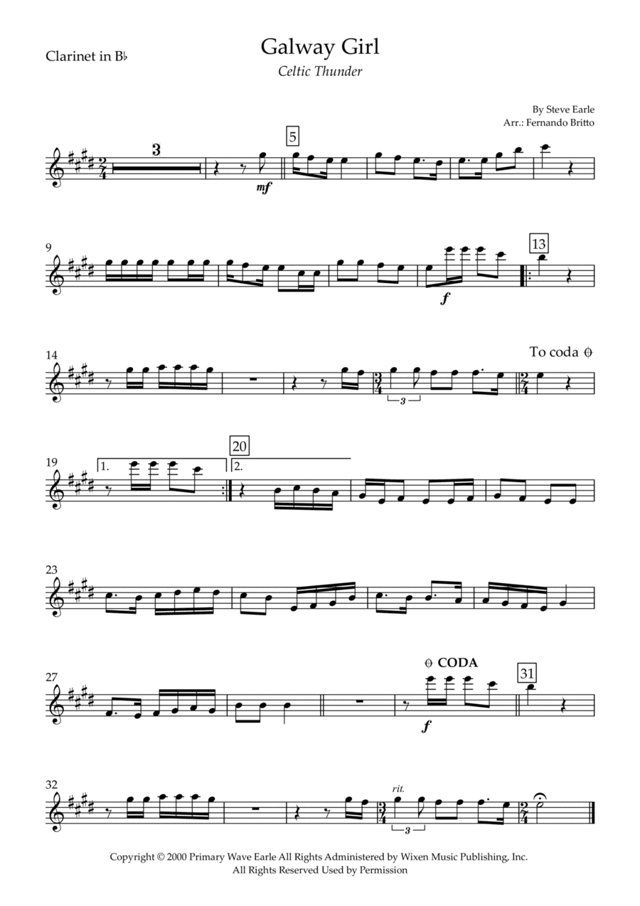 Galway Girl (arr. Fernando Britto)