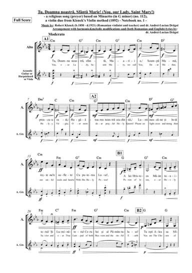 Tu, Doamna noastra, Sfânta Marie! (You, our Lady, Saint Mary!) - a religious song (prayer) based (arr. Andrei Lucian Dragoi)
