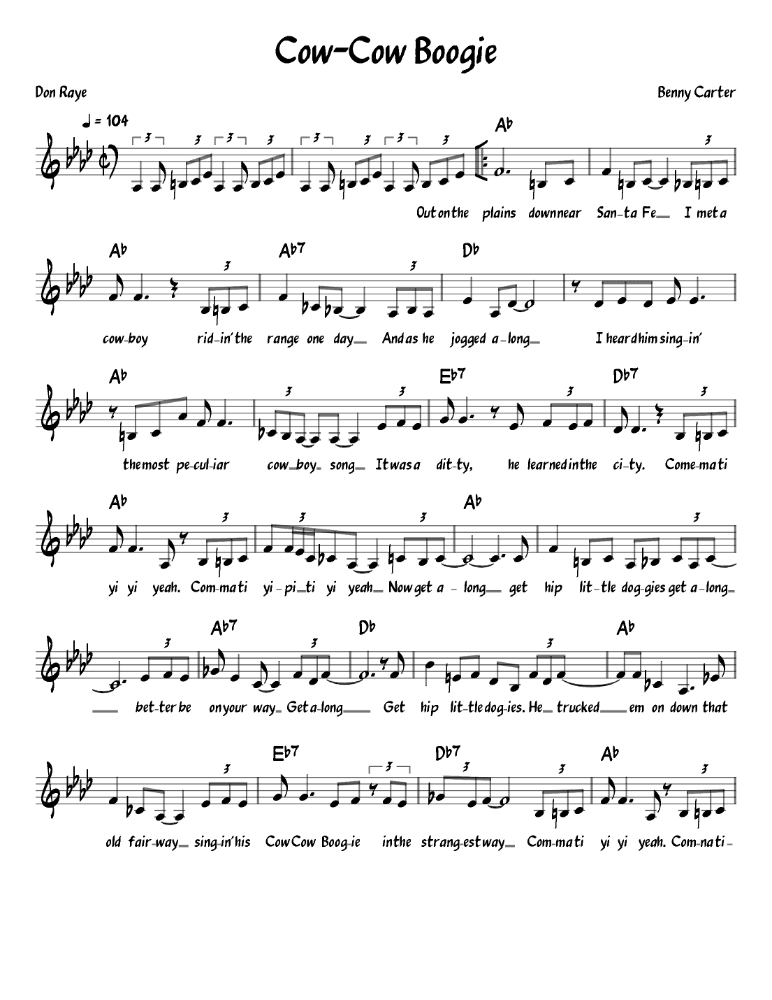 Cow-cow Boogie (arr. John Fries)