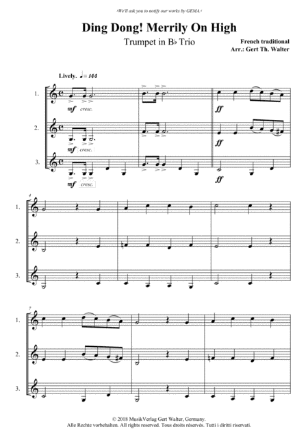Ding Dong! Merrily On High (arr. Gert Th. Walter)
