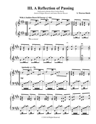 Piano Sonata No. 1 Movement 3 "Reflection of Passing"