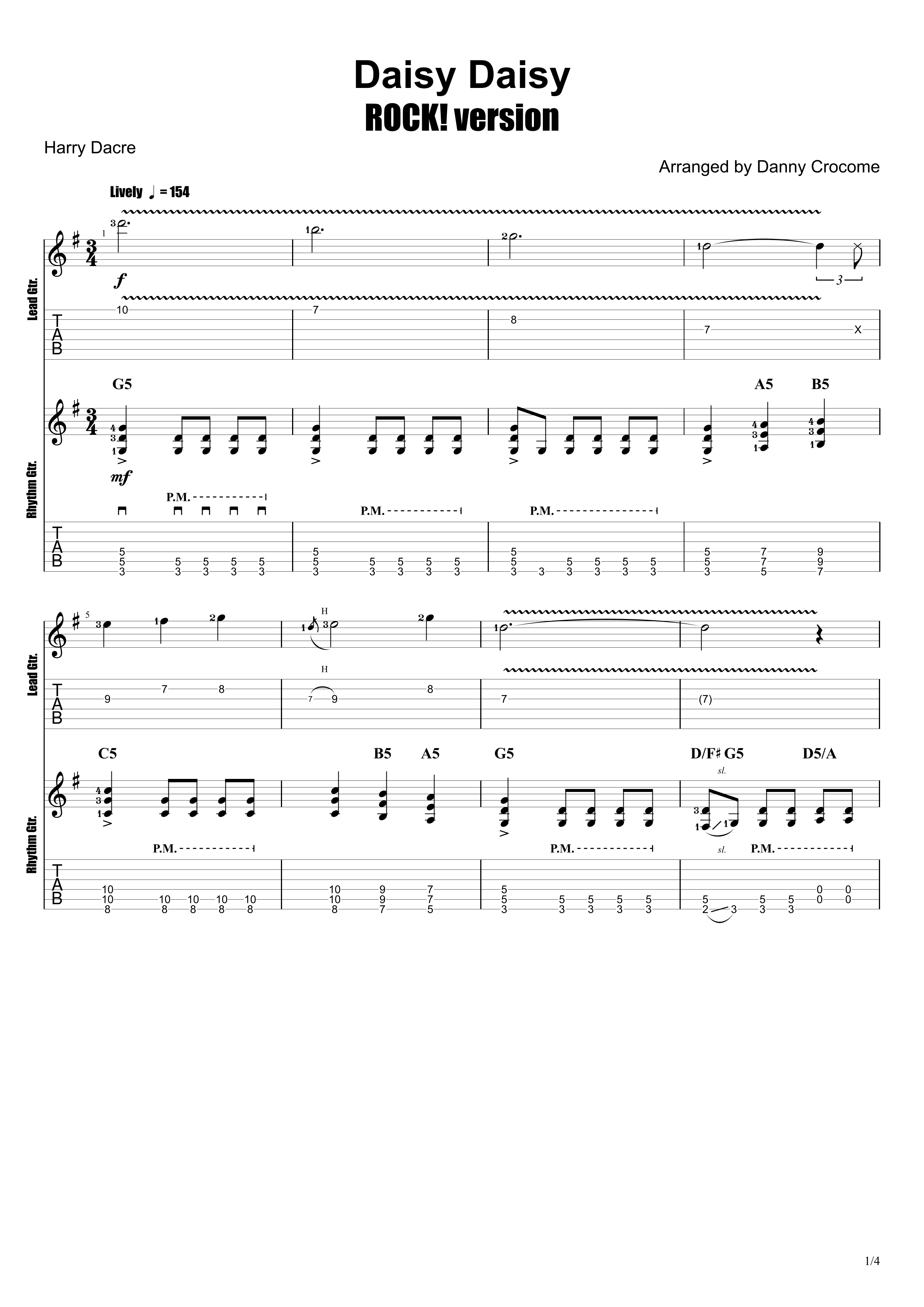 Daisy Daisy (ROCK! version) (arr. Danny Crocome)