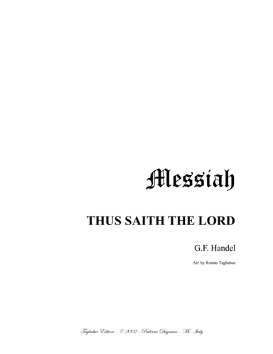 THUS SAITH THE LORD - Messiah - For Bass and String quartet - With parts