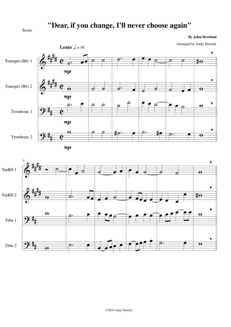 Three John Dowland Songes for Brass Quartet (arr. Andy Derrick)