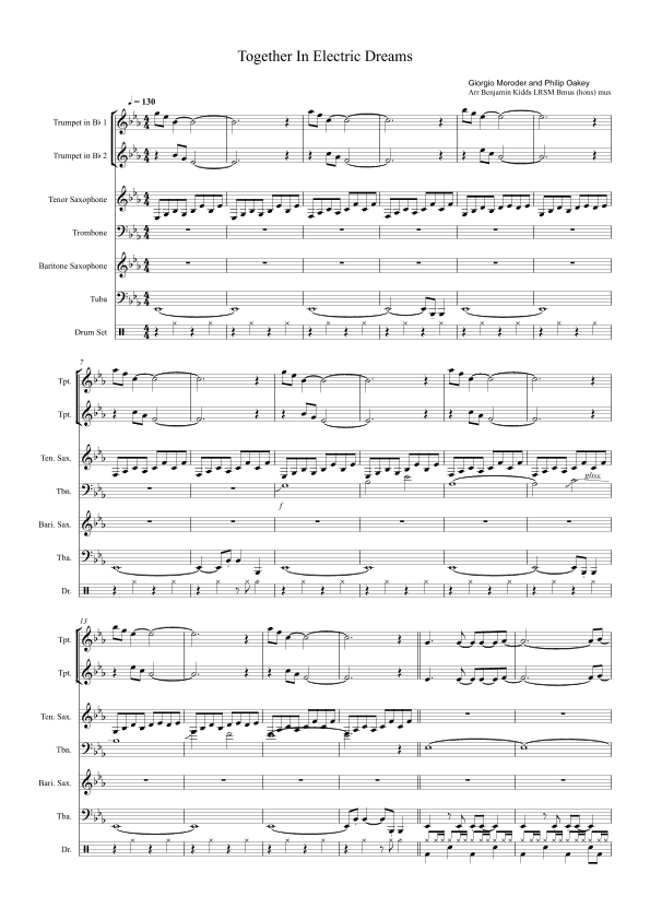 Together In Electric Dreams (arr. Benjamin Kidds)