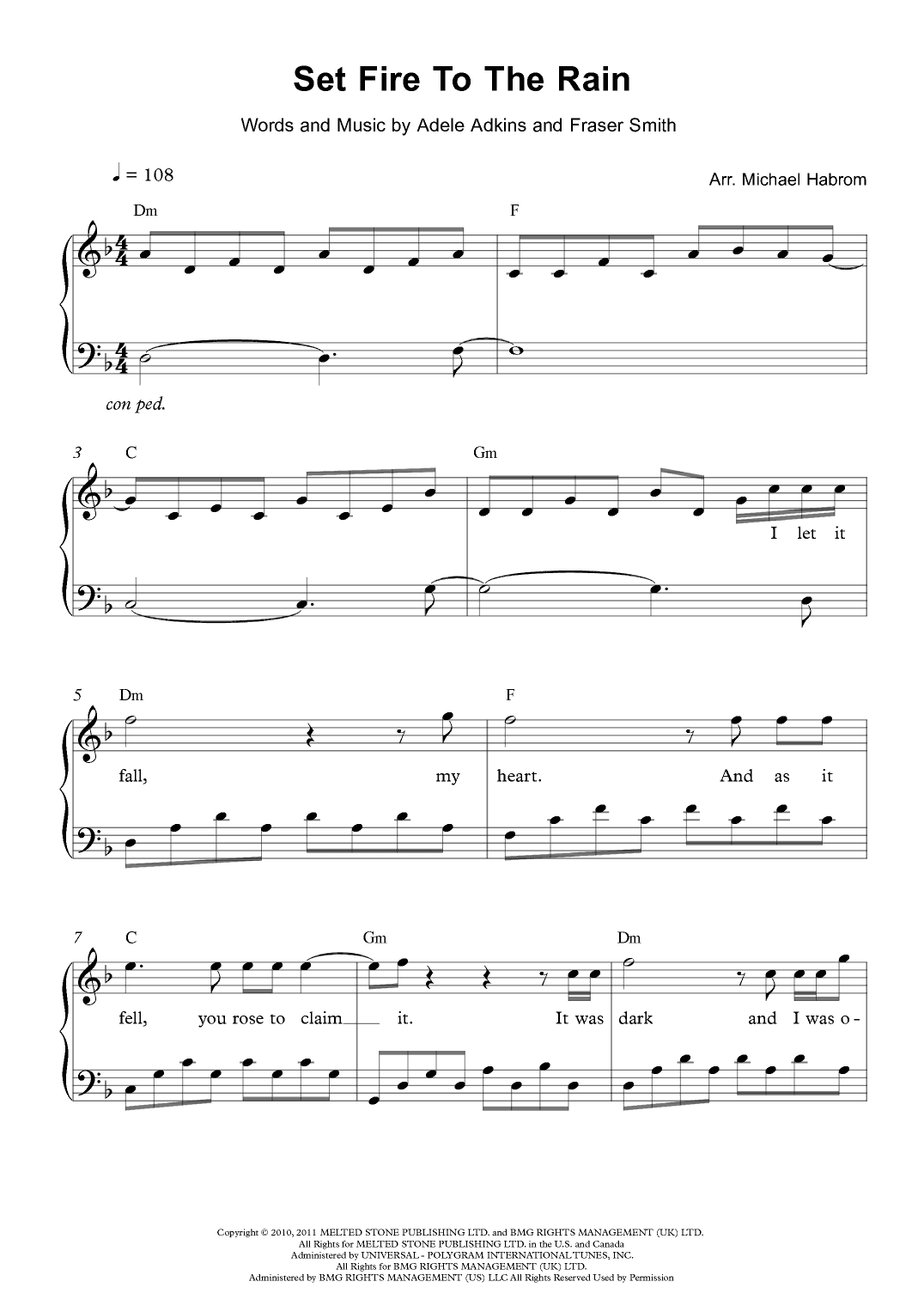 Set Fire To The Rain (arr. Michael Habrom)