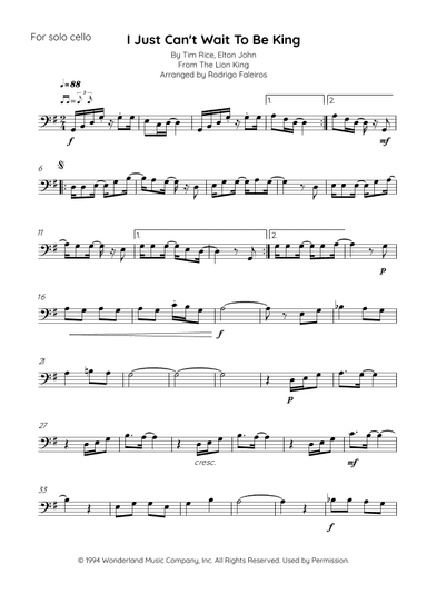 I Just Can't Wait To Be King (arr. Rodrigo Faleiros)