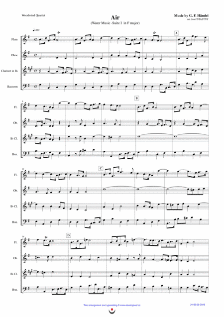 Air (Water Music) (arr. Josef STASTNY)