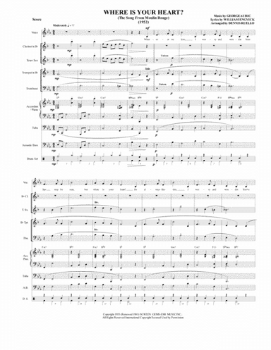 Where Is Your Heart (the Song From Moulin Rouge) (arr. Dennis Ruello)
