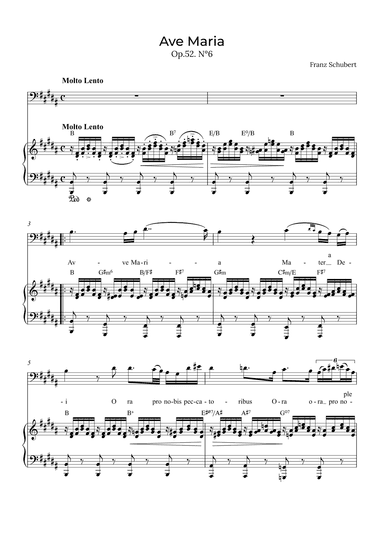 Ave Maria Schubert - Baritone with chords in B (arr. Alex Nunes Rodrigues)