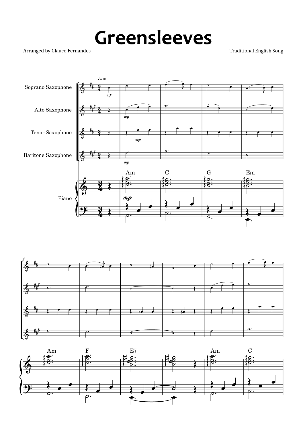 Greensleeves (arr. Glauco Fernandes)