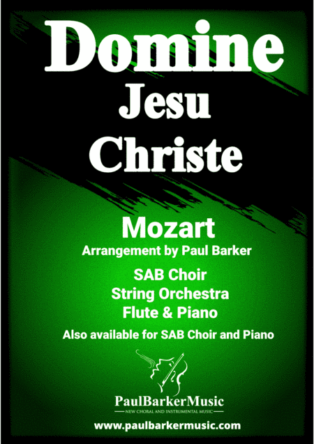 Domine Jesu Christe (SAB Choir & Orchestra) (arr. Paul Barker)
