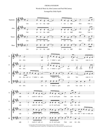 From A Window (arr. Erkki Sipilä)