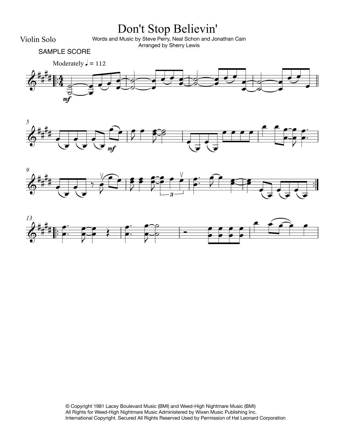 Don't Stop Believin' (arr. Sherry Lewis)