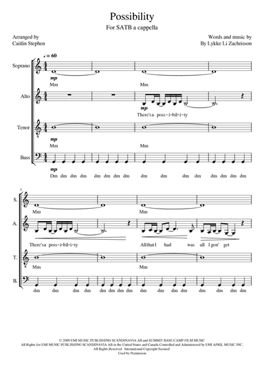 Possibility (arr. Caitlin Stephen)