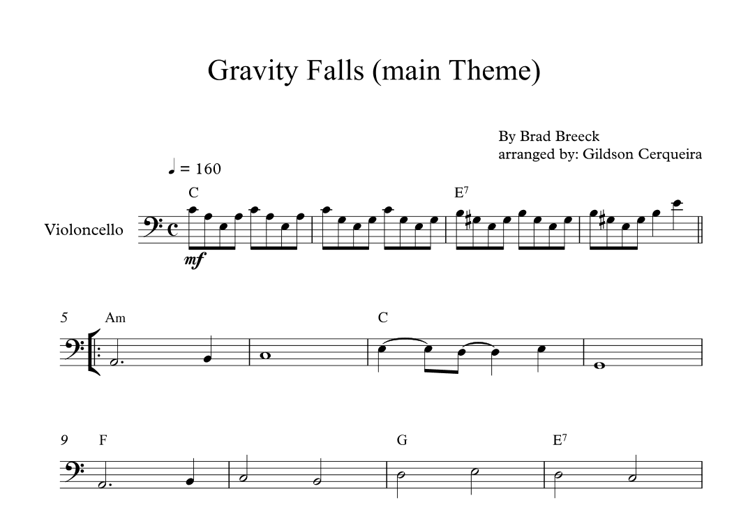 Gravity Falls (main Theme) (arr. Gildson Cerqueira)