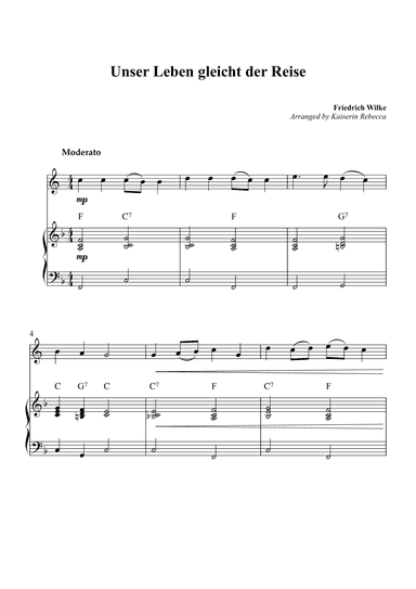 Unser Leben gleicht der Reise (arr. Kaiserin Rebecca)