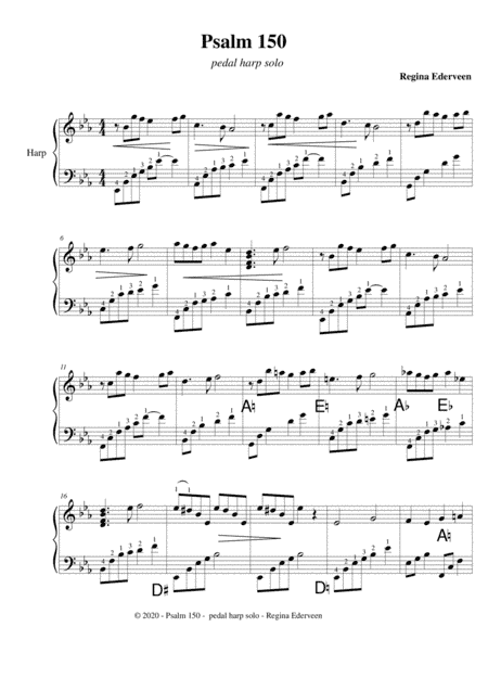 Psalm 150 - pedal harp solo