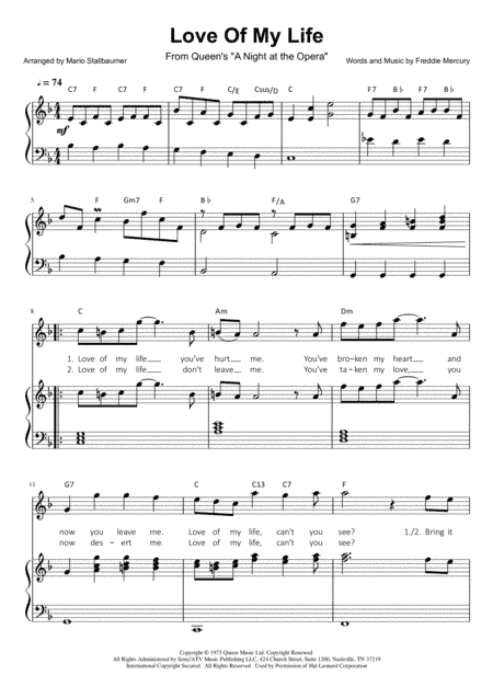 Love Of My Life (arr. Mario Stallbaumer)