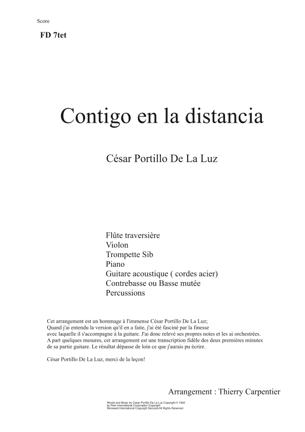 Contigo En La Distancia (arr. Terry Carpenter)